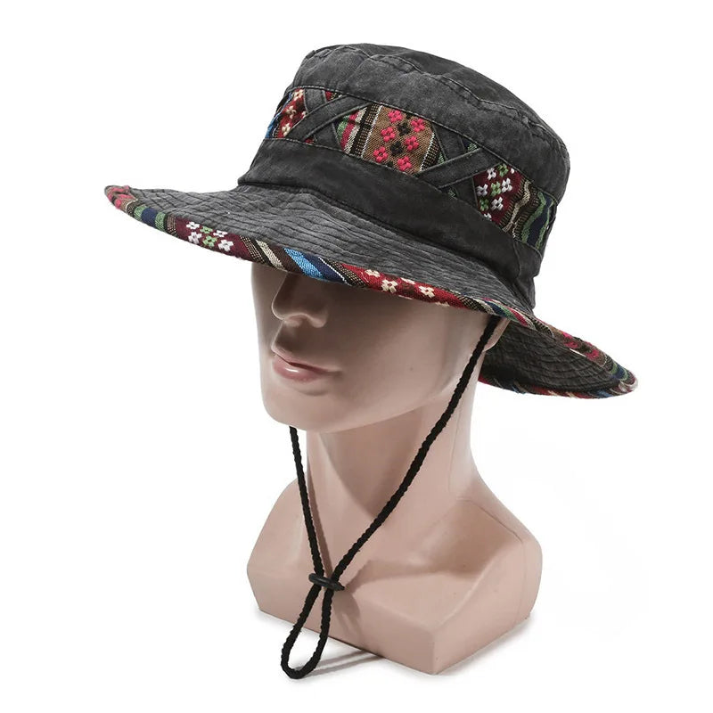 Summer New Bucket Hat For Men Fisherman Cap Fishing Outdoor Sunshade Big Brim Panama Hat Sunscreen Riding Hiking Suncreen Sunhat
