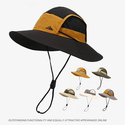 Summer Outdoor Sun Protection Hat for Women Men Hiking Fishing Sunscreen Visor Cap Large Brim Shawl Quick Drying Fisherman Hat