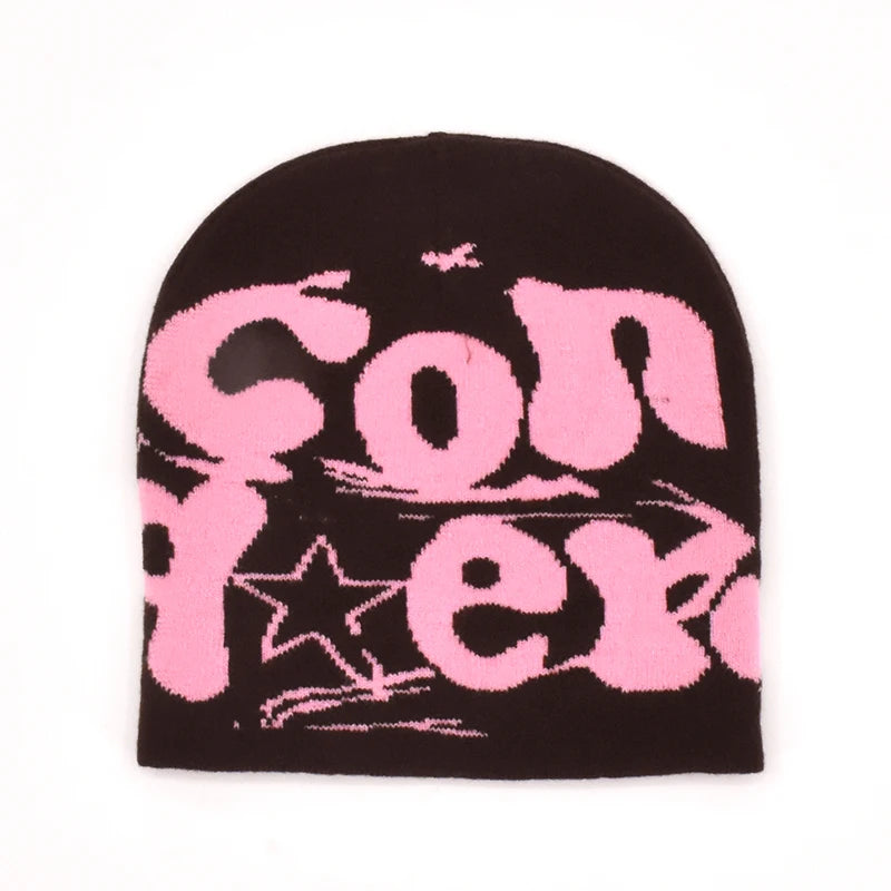 Fashion Women Men Warm Knitted Beanie Hat Letter Print Cap Autumn Winter Female Beanie Warm Bonnet Casual Cap Drop shipping