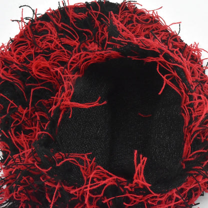 Balaclava Distressed Knitted Caps Hip Hop Full Face Ski Mask Women Outdoor Camouflage Fleece Fuzzy Ski Balaclava Beanies Men Hat