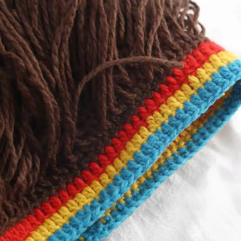 Hip Hop Reggae Dreadlocks Knitted Rasta Wig Cap Jamaica Rasta Handmade Beanie Cap Reggae Dreadlocks African Roots Wig Bob Marley