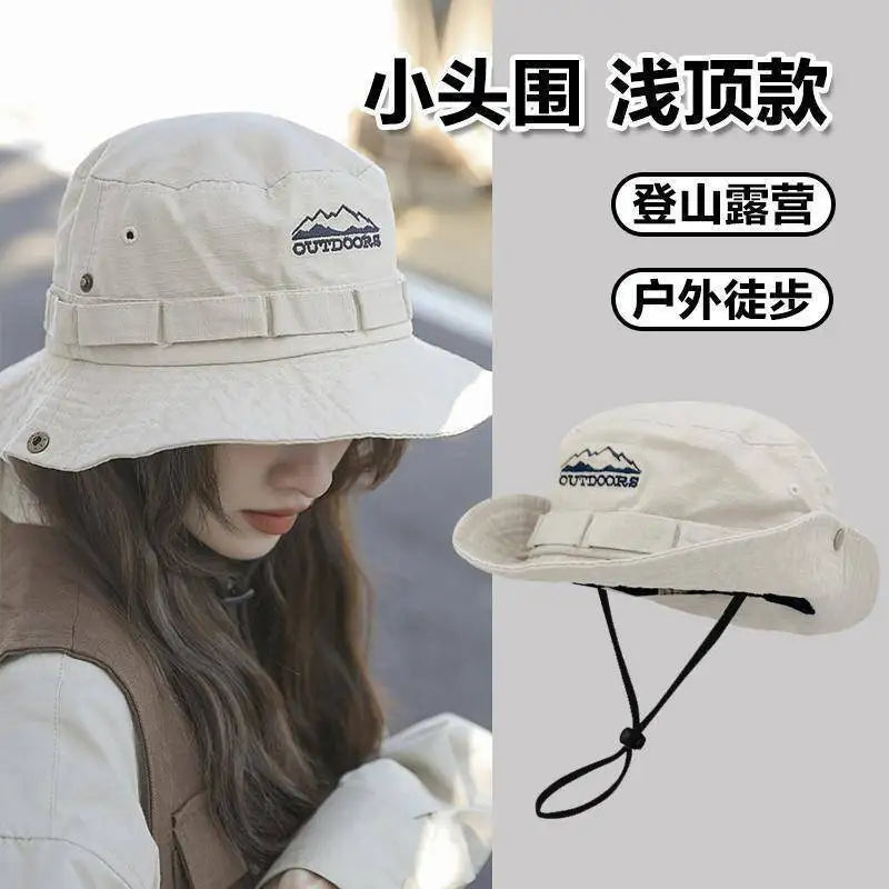 Spring/Summer Retro Sun Hat Outdoor Bucket Hat with Brim Unisex Casual Cap Fashionable Outdoor Sunshade Fisherman Hat