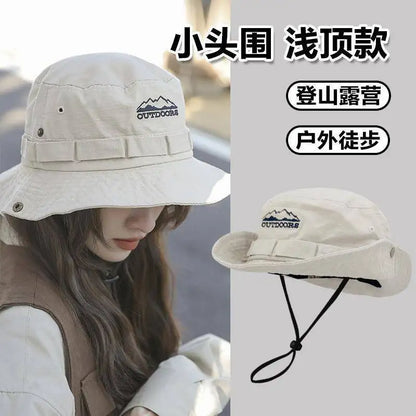 Spring/Summer Retro Sun Hat Outdoor Bucket Hat with Brim Unisex Casual Cap Fashionable Outdoor Sunshade Fisherman Hat
