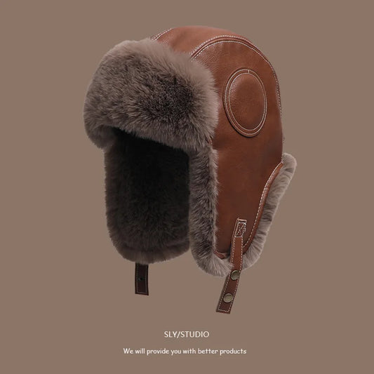 Bomber Hat Men Women Thick Warm Russian Ushanka Fur Hat Fashion Male Female Winter Hat Black Grey Earflap Ski Russian Cap
