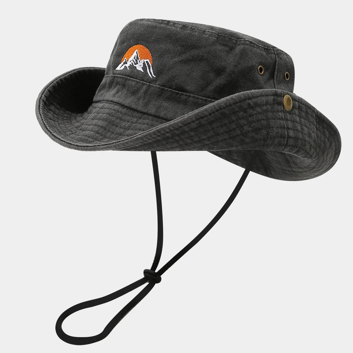 Washed Cotton Embroidery Fishing Fisherman Hats Bucket Hat For Men Woman Outdoor Cap Wide Brim Summer Hiking Camping Hat