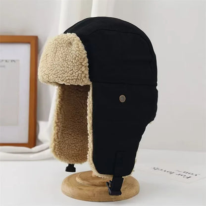 Bomber Hat Men Women Thick Warm Russian Ushanka Fur Hat Fashion Male Female Winter Hat Black Grey Earflap Ski Russian Cap