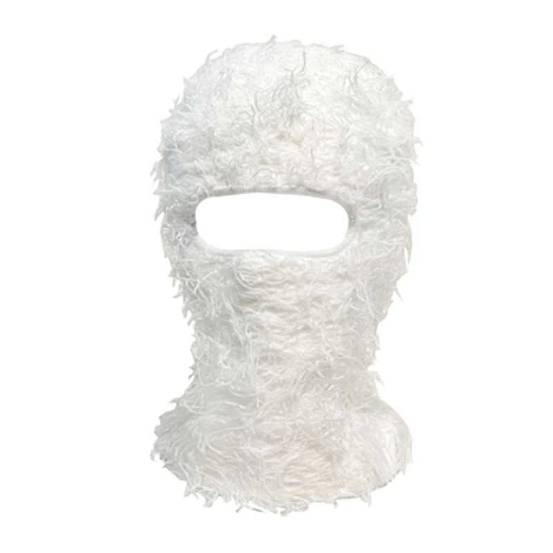 Balaclava Distressed Knitted Caps Hip Hop Full Face Ski Mask Women Outdoor Camouflage Fleece Fuzzy Ski Balaclava Beanies Men Hat