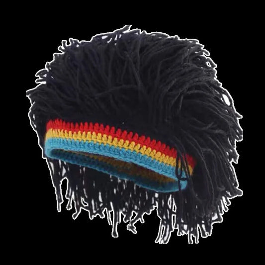 Hip Hop Reggae Dreadlocks Knitted Rasta Wig Cap Jamaica Rasta Handmade Beanie Cap Reggae Dreadlocks African Roots Wig Bob Marley