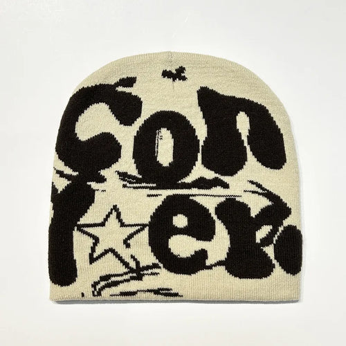 Fashion Women Men Warm Knitted Beanie Hat Letter Print Cap Autumn Winter Female Beanie Warm Bonnet Casual Cap Drop shipping