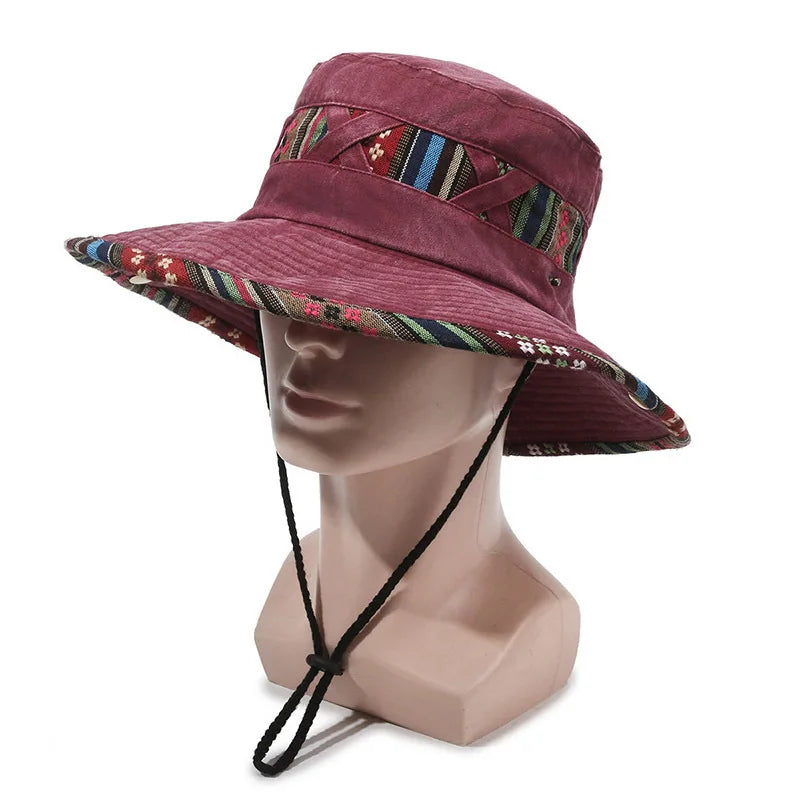 Summer New Bucket Hat For Men Fisherman Cap Fishing Outdoor Sunshade Big Brim Panama Hat Sunscreen Riding Hiking Suncreen Sunhat