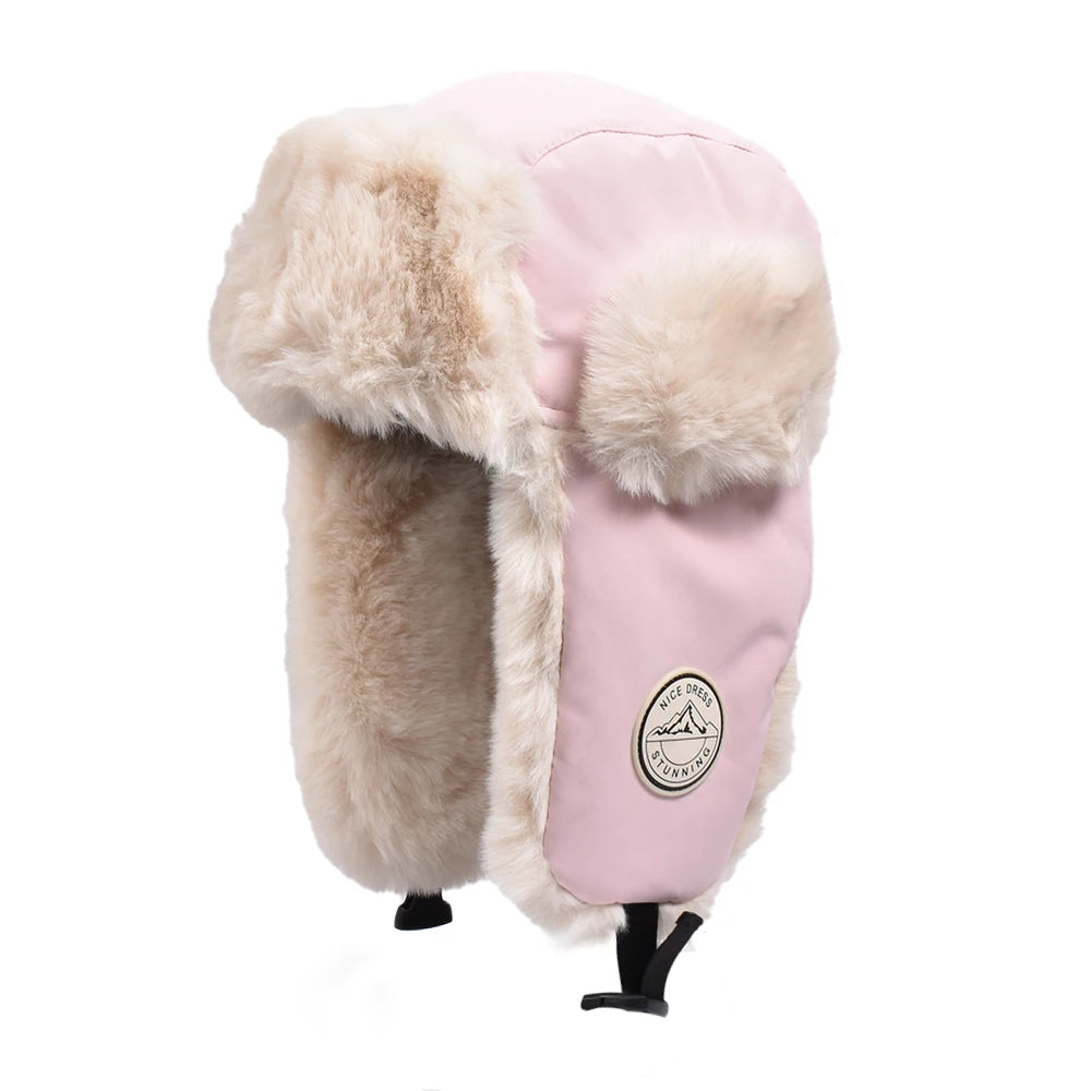 Newest Mens Women Unisex Warm Trapper Aviator Trooper Earflap Winter Flaps Ski Hat New Bomber Hats Russian Ski Hat Faux Fur Hats