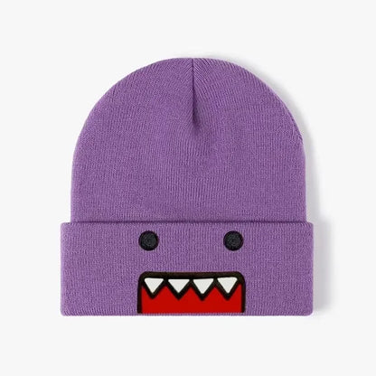 Cartoon Embroidered Knitted Hat Autumn Winter Outdoor Warm Windproof Hip Hop Casual Trendy Style for Men Women