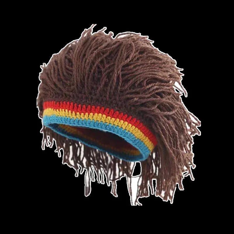Hip Hop Reggae Dreadlocks Knitted Rasta Wig Cap Jamaica Rasta Handmade Beanie Cap Reggae Dreadlocks African Roots Wig Bob Marley