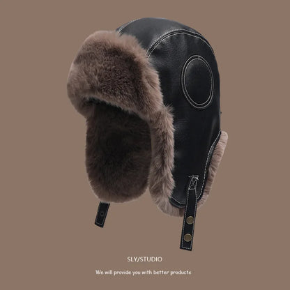 Bomber Hat Men Women Thick Warm Russian Ushanka Fur Hat Fashion Male Female Winter Hat Black Grey Earflap Ski Russian Cap