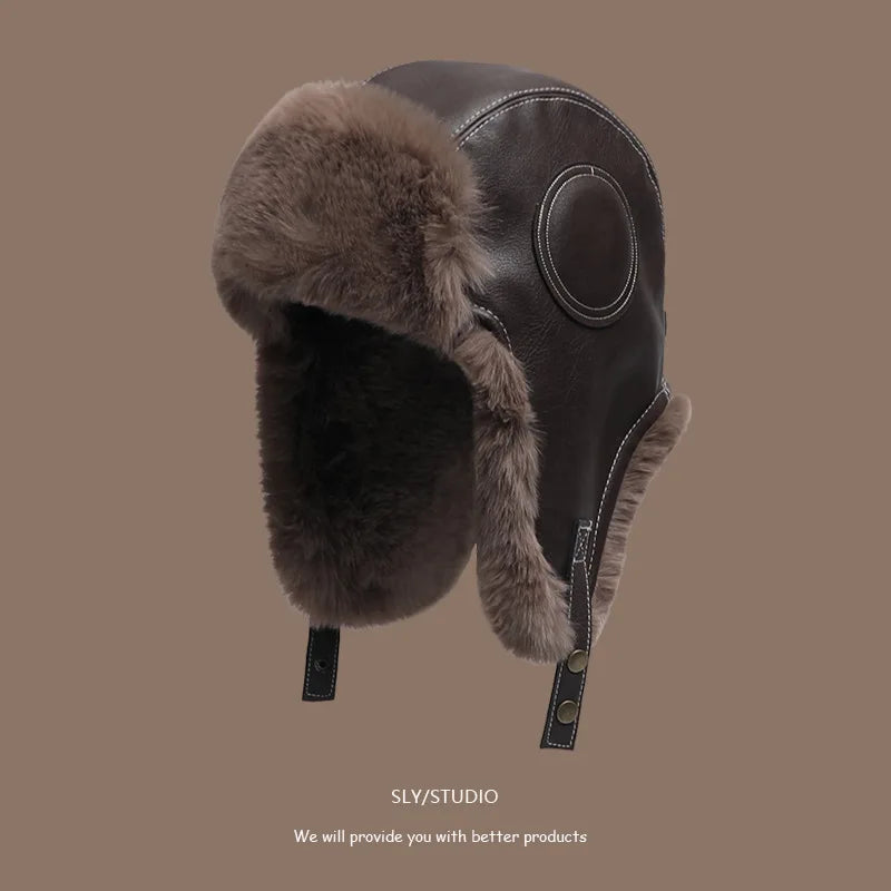 Bomber Hat Men Women Thick Warm Russian Ushanka Fur Hat Fashion Male Female Winter Hat Black Grey Earflap Ski Russian Cap