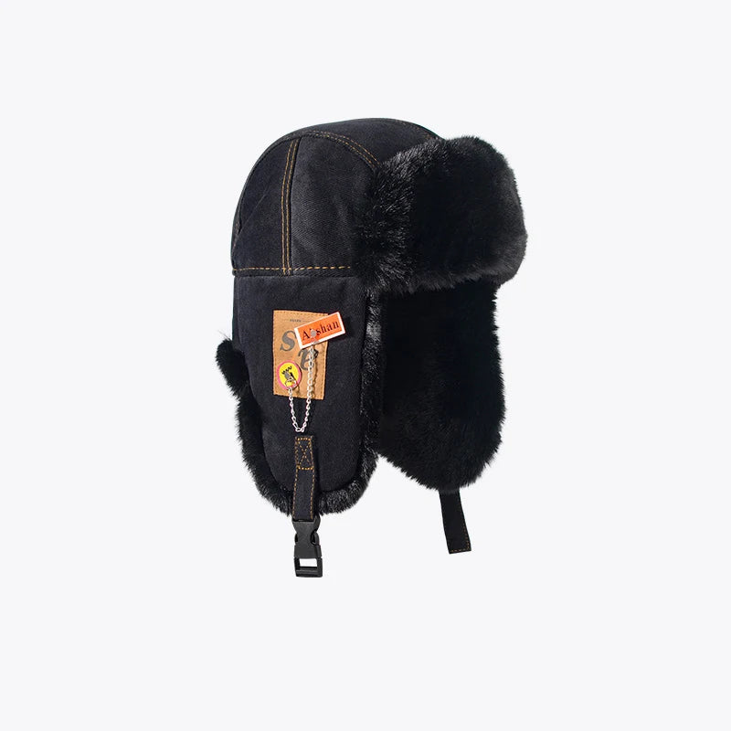 Newest Bumper Hat Men Women Thick Warm Russian Ushanka Fur Hat Fashion Male Female Winter Hat Black Grey Earflap Ski Russian Cap