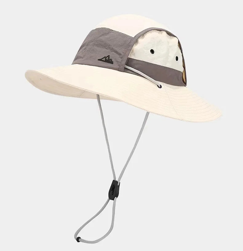 Summer Outdoor Sun Protection Hat for Women Men Hiking Fishing Sunscreen Visor Cap Large Brim Shawl Quick Drying Fisherman Hat