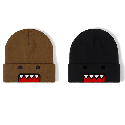 Cartoon Embroidered Knitted Hat Autumn Winter Outdoor Warm Windproof Hip Hop Casual Trendy Style for Men Women