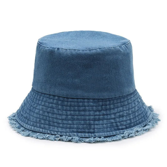 Kids’ Washed Denim Embroidered Bucket Hat