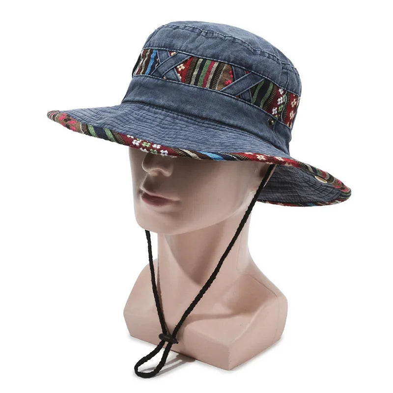 Summer New Bucket Hat For Men Fisherman Cap Fishing Outdoor Sunshade Big Brim Panama Hat Sunscreen Riding Hiking Suncreen Sunhat