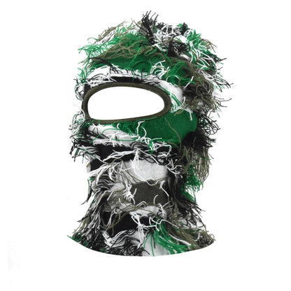 Balaclava Distressed Knitted Caps Hip Hop Full Face Ski Mask Women Outdoor Camouflage Fleece Fuzzy Ski Balaclava Beanies Men Hat