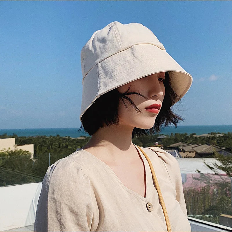 Fashion Bucket Hats Men Women Cotton Solid Color Hat Outdoor Fisherman Caps Beach Fishing Hat Girl Boy Casual bob Panama Hat